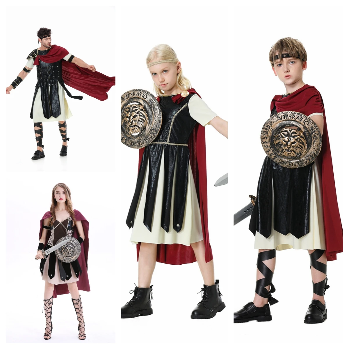 

Хэллоуин Fly одинаковый большой размер для мужчин и женщин детский спартанский воин римский гладиатор средневековый солдатский костюм