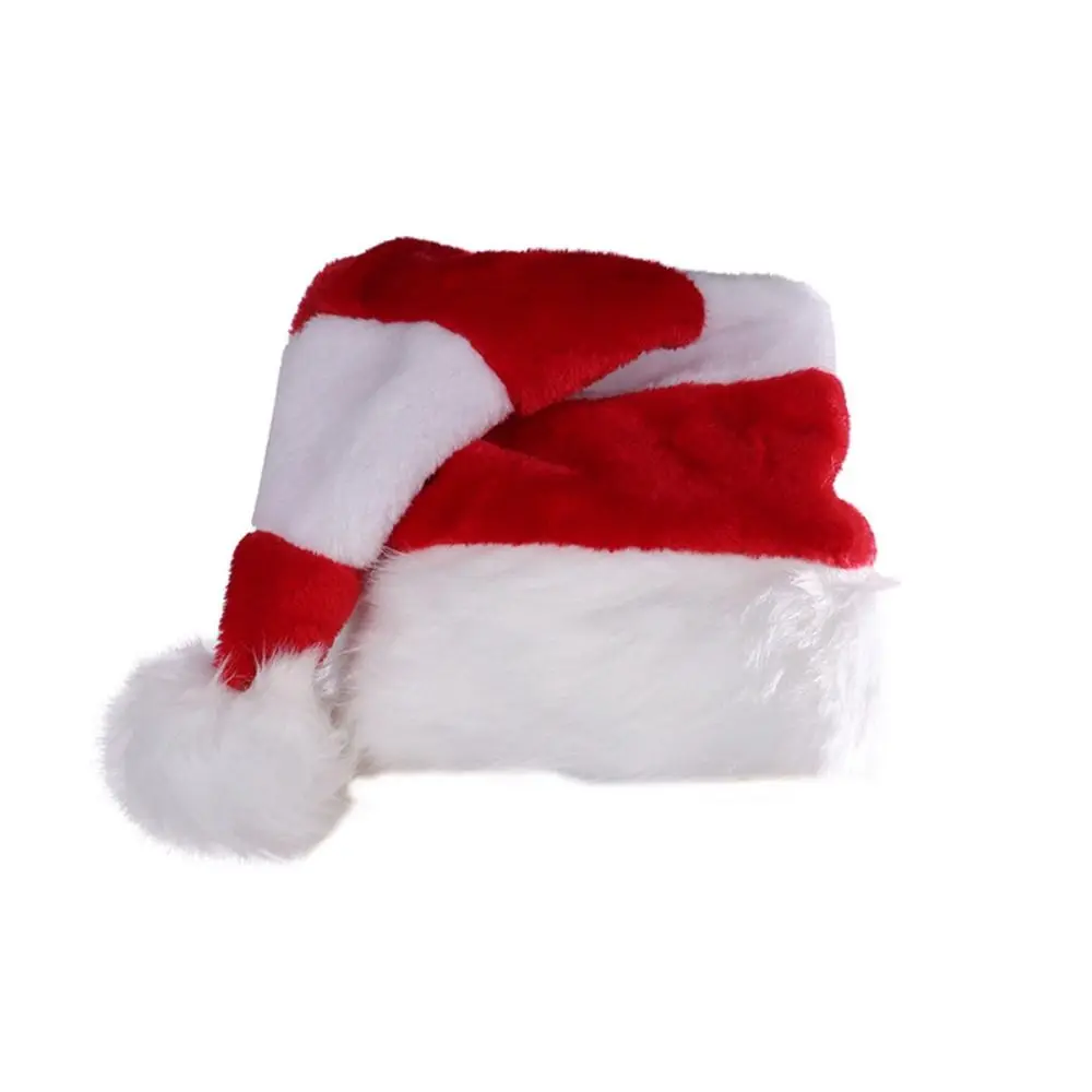 All-match Merry Christmas Decoration Christmas Hat Velvet Striped Santa Claus Hat Beanie Skull Cap Female/Girls