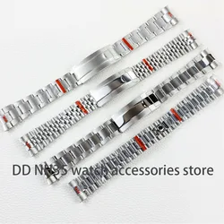 20mm Watch Band For Seiko NH35 Submariner Case Stainless Steel Watch Strap Glide Lock Buckle For Silver Oyster Jubilee Bracelet