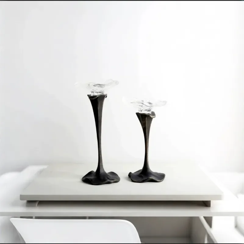 Modern Geometric Metal Candle Holder Luxury Creative Table Centerpiece for Living Room Coffee Table Home Decor Ornament