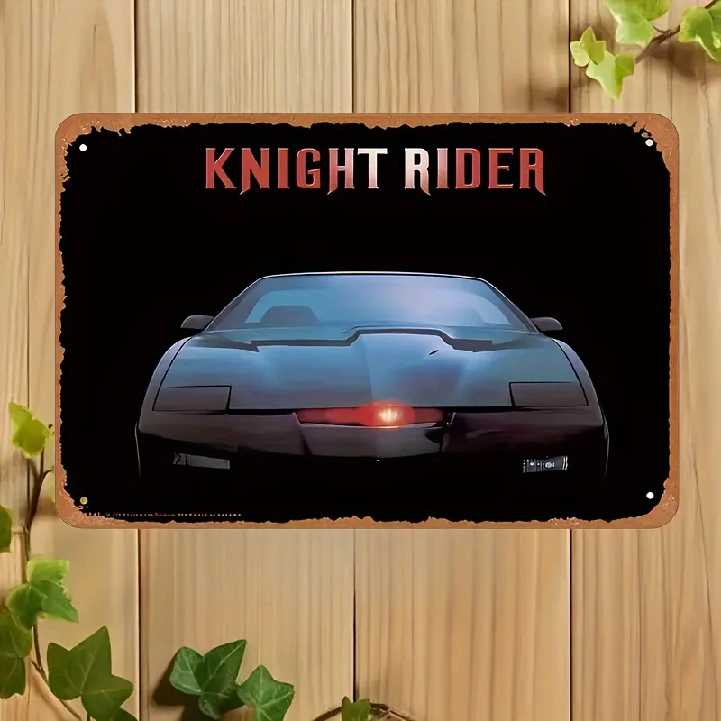 Knight Rider Vintage Metal Tin Sign Wall Art Decor - Iron Plaque for Bar Decor, Retro Style Wall Hanging Without Electricity,