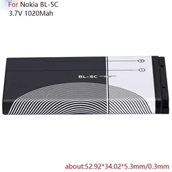 BL5C BL-5C BL 5C Phone Battery For Nokia 1100 1110 1200 1208 1280 1600 2600 2700 3100 3110 5130 6230 6230i n70 n72