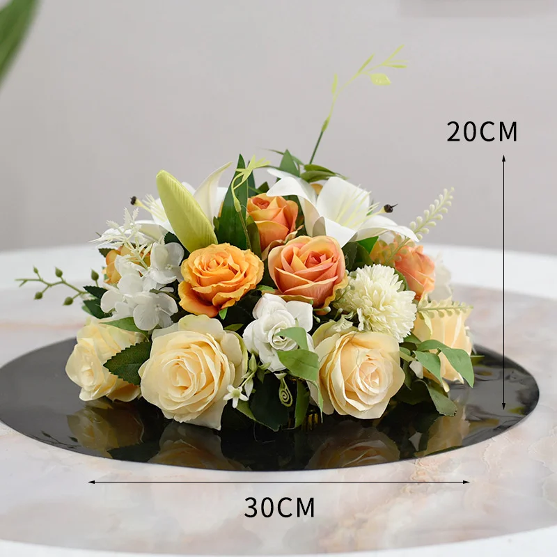 Table Flower Wedding Decoration Silk Flower Luxury Flower Ball Artificial Plants Desktop Restaurant Road Lead Flower Stage Decor