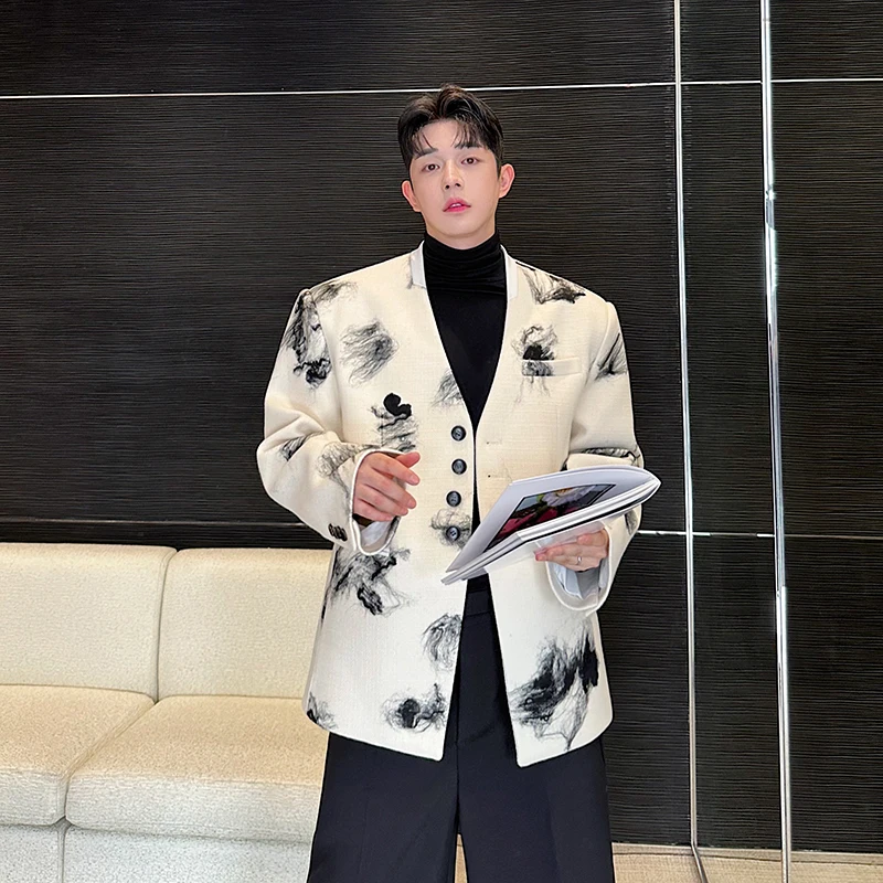 

Осенне-зимний костюм с V-образным вырезом, тяжелой вышивкой, черным тюлем, модный, премиум-класса, повседневный, с длинными рукавами, в полоску