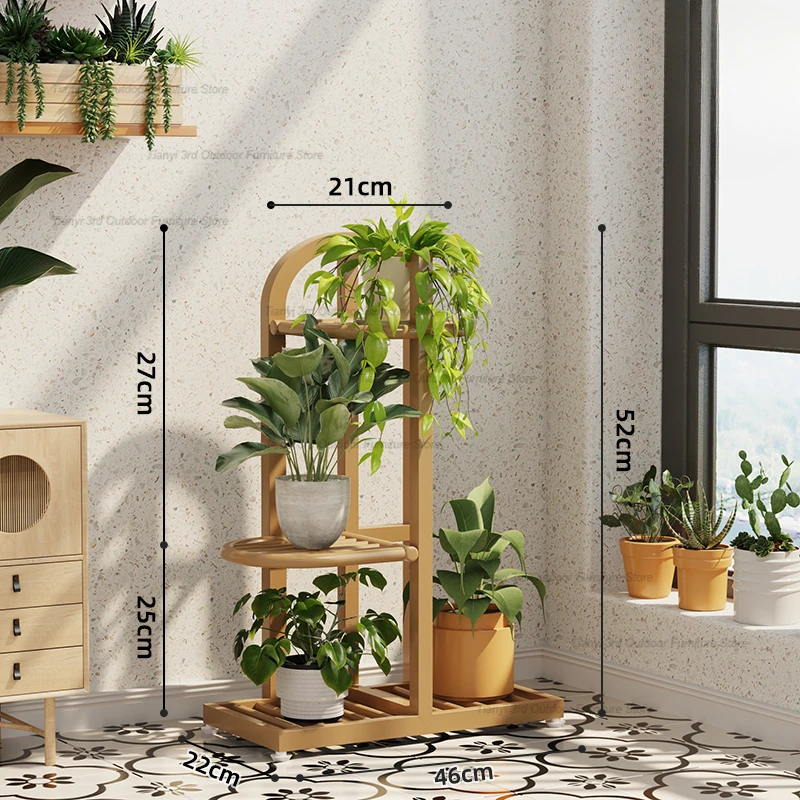 Nordic Originality Plant Shelves Floor Type Iron Art Flower Shelf Indoor Plant Shelves Balcony Pot Hanger Furniture Soporte FYPS