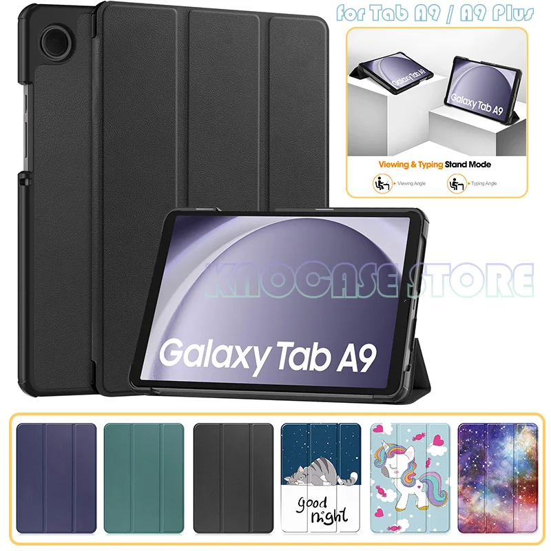 For Samsung Tab A9 8.7inch X110 X115 A9+ A9 Plus 11inch X210 X216 2023 Tablet PU Leather Case Adjustable Folding Stand Cover