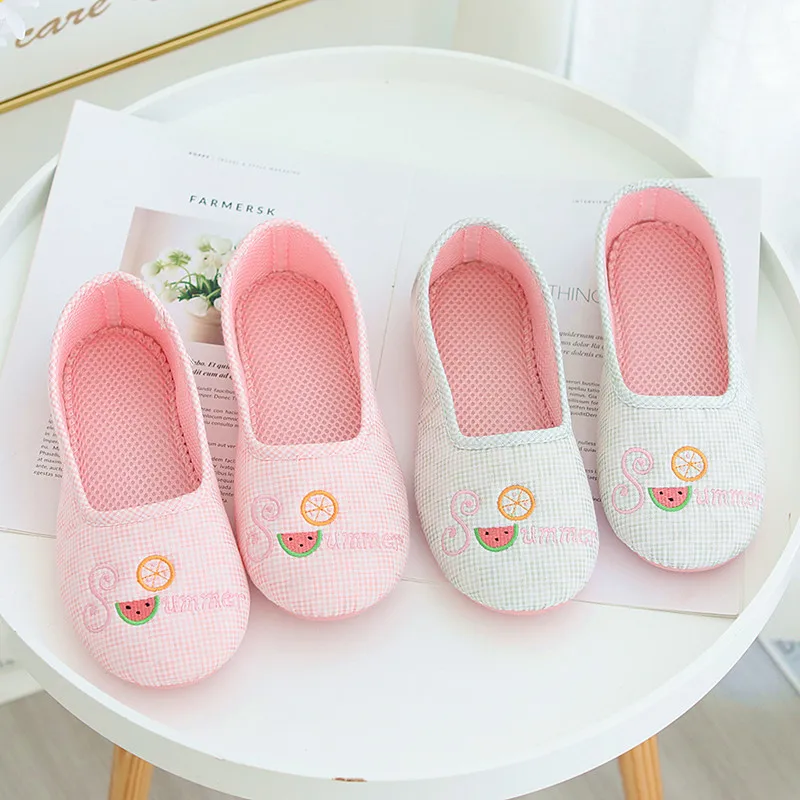 Pink Soft Cotton Fruits House Indoor Flats Watermelon Summer Slipper Slippers For Girl Women Cute Animal Girl Shoes At Home