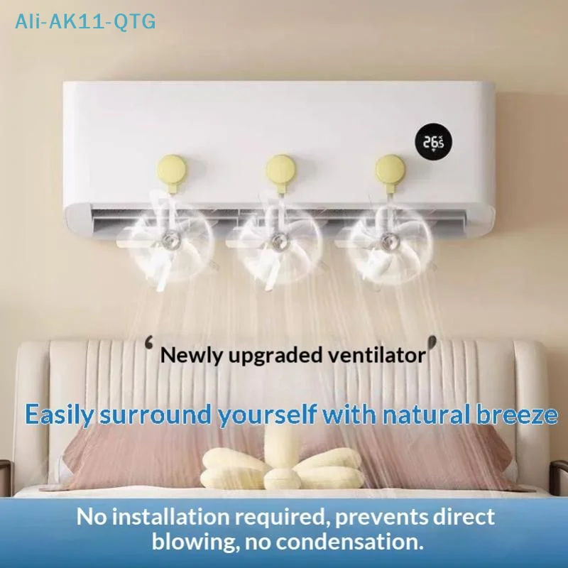 NEW 3-Piece Conditioning Guide Fan Wall-Mounted Prevents Direct Blowing Of Air Conditioner Ventilator Windmill Shaped Silent Air