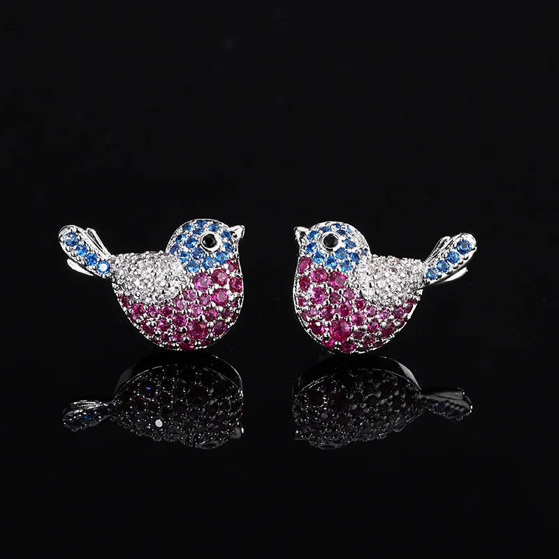 

New Style Earrings Jewelry Magpie Announcement Cute Bird S925 Silver Needle Earrings Fashion Commuting Versatile Women's Wholesa