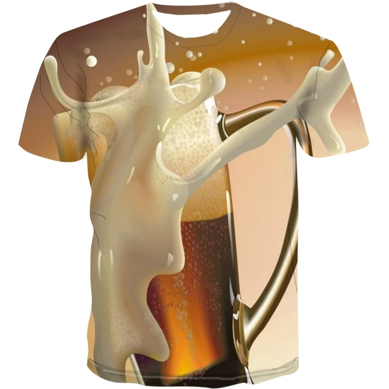 

Men's CLOOCL Fashion Cool Yellow T-Shirt Fanta beverage Beer 3D Printed Style Casual Quick Drying T-Shirt Round Neck men's Tops