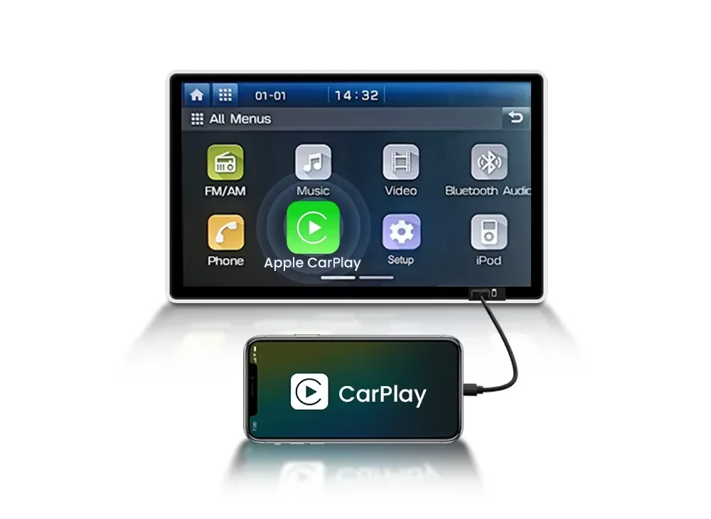 CarRocket 4-in-1 Upgrade Wireless Carplay Adapter Android Auto Mirror Link Smart MiNi AI Box Plug & Play für Toyota Ford Benz VW – Detail 1