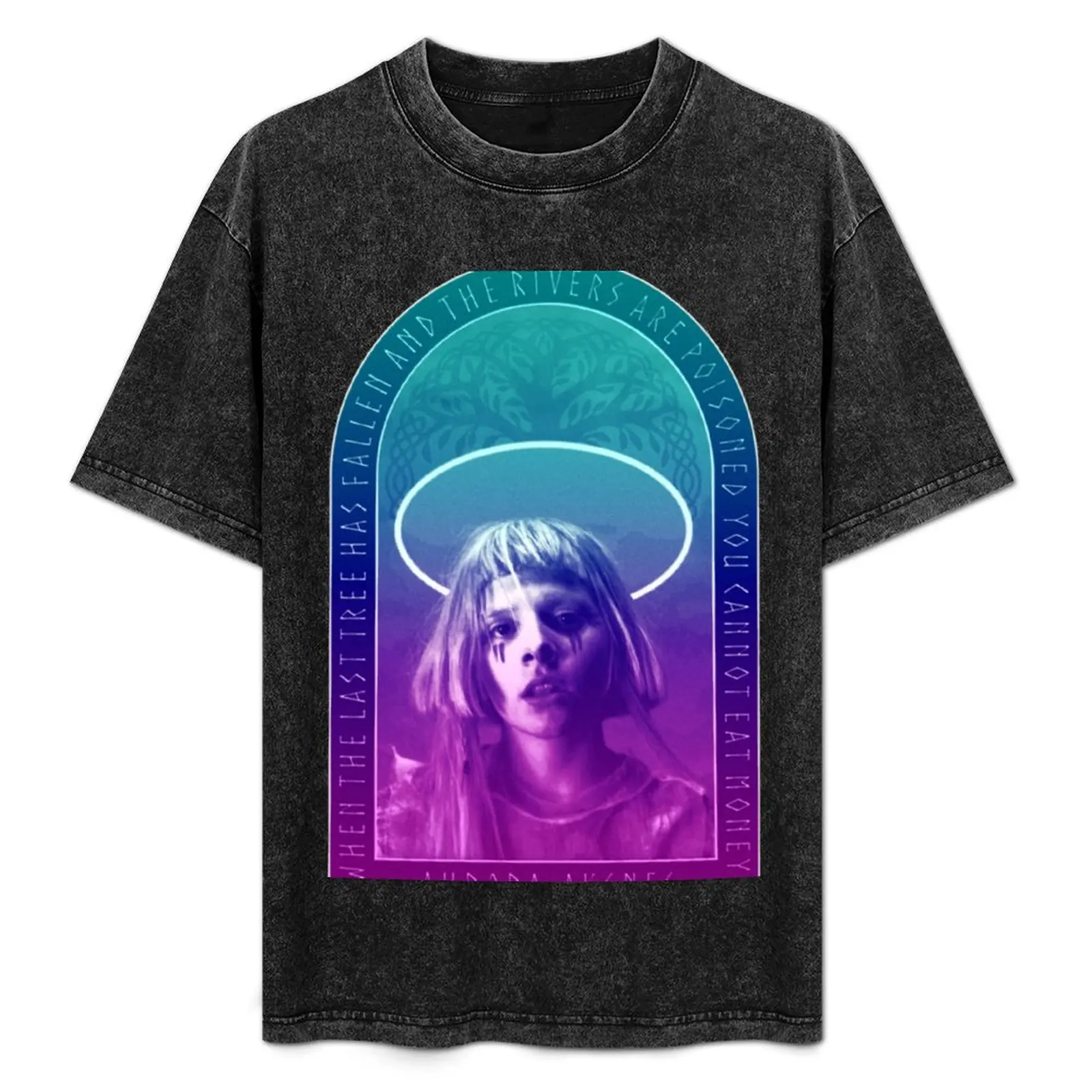 

Футболка Aurora Aksnes - "You Cannot Eat Money", повседневная, простого дизайна, с короткими рукавами