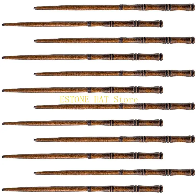 

49MF Pack of 12 Wooden Hair Pin Antique Hair Styling Accessories Hair for Elegant Updos Buns Han Costume Headwear