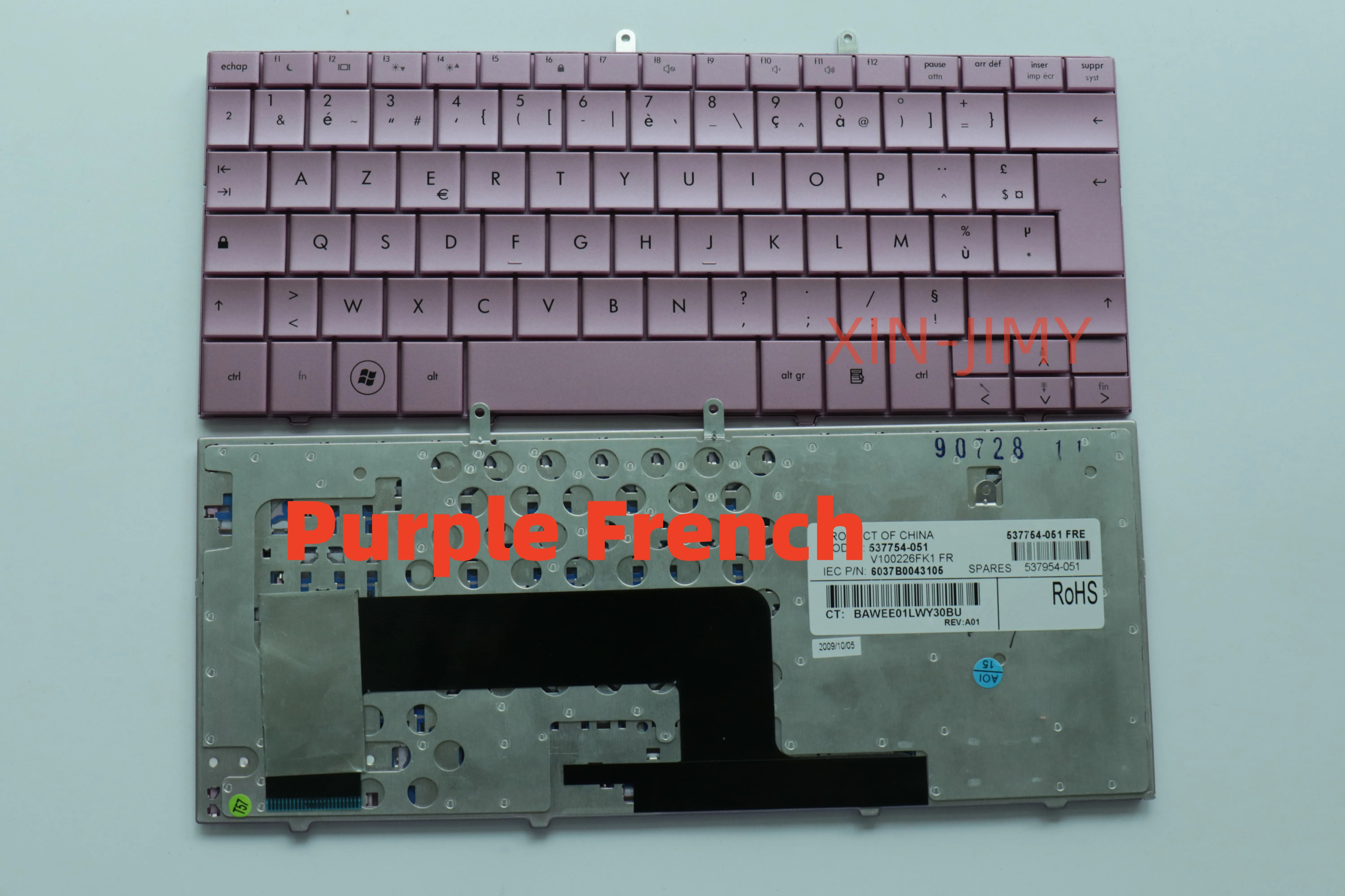 

French Laptop keyboard for HP Compaq Mini110 Mini 110 110-1000 Mini 102 Presario CQ10-100 Fr Purple No-backlit