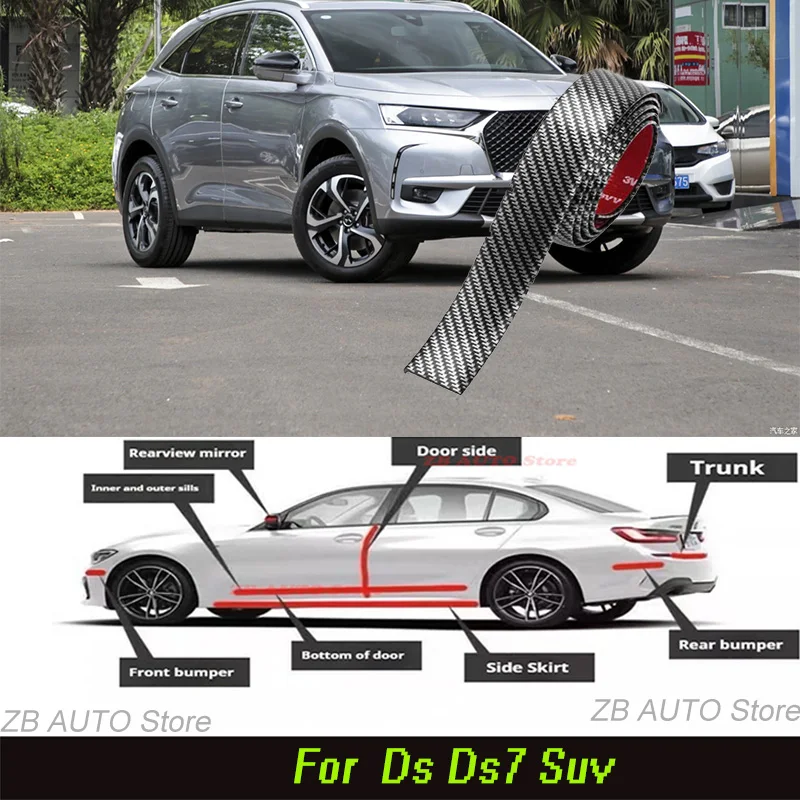 

For DS DS7 Strong adhesive bumper strip, front and rear lip side skirts, collision and scratch resistant, suitable