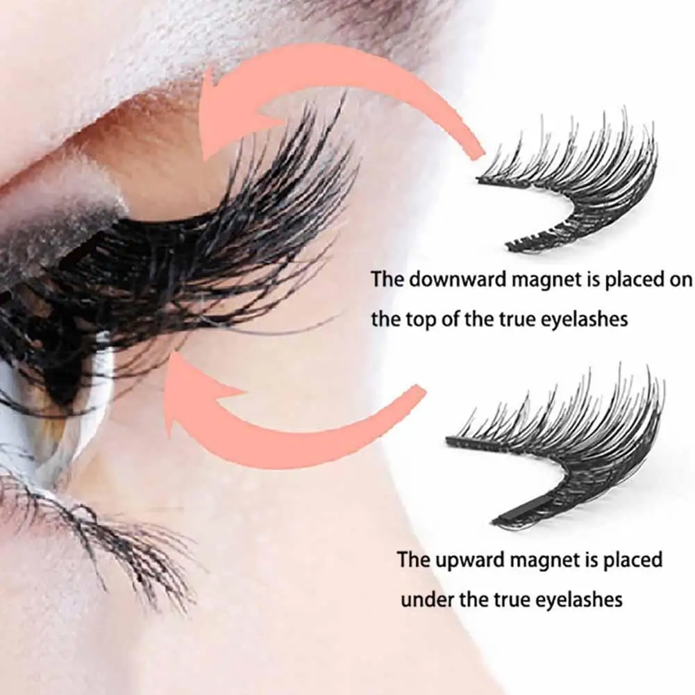 Pinzas magnéticas con Clip falso de visón Natural magnético 3d, extensión de rizador profesional, abrazadera de pestañas Natural densa
