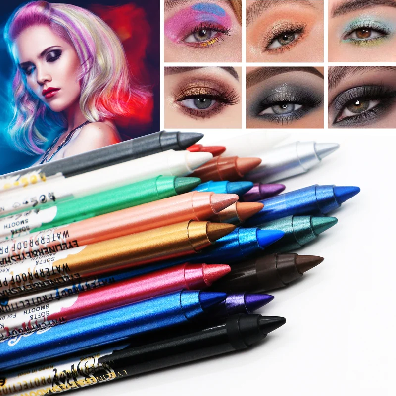 Colorful Long-lasting Eyeliner Pencil Waterproof Quick-dry No Blooming Blue Pink Eye Liner Pen Eyes Makeup Cosmetics Tools