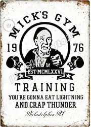 Vintage Poster Metal Sign  Rocky Balboa Metal Tin Sign Wall Decor 8X12 Mick’s GYM 1976 motorcycle garage home decor