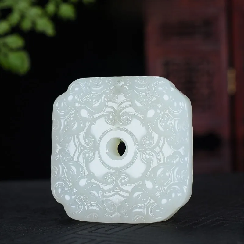 

Elaborated Quartet Divine Beast Guardian Pendant Suet White Bafanglai Jade Pendant