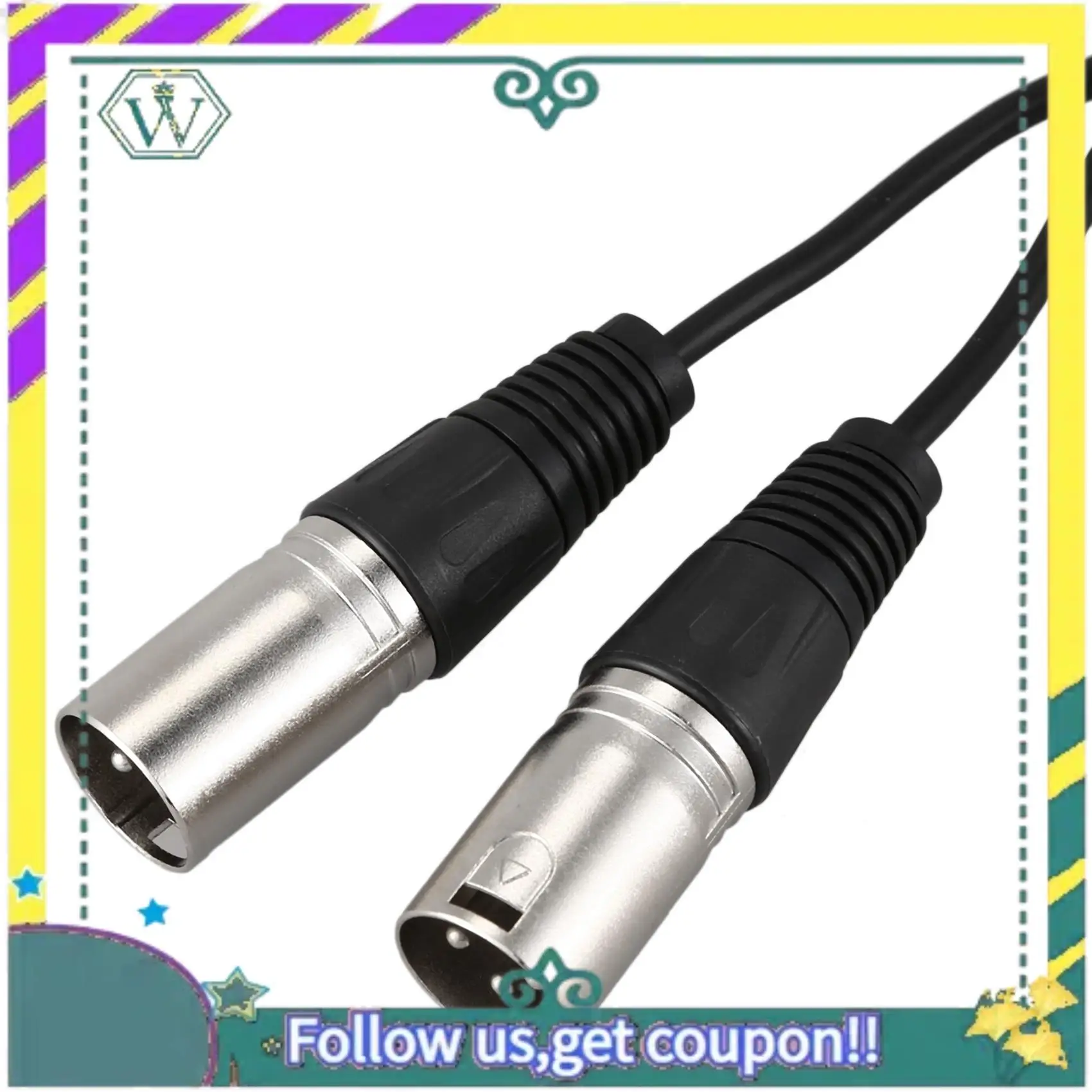 

A28Q-2X New 3Pin XLR FEMALE Jack To Dual 2 MALE Plug Y SPLITTER Cable Adaptor 1 Ft Cord