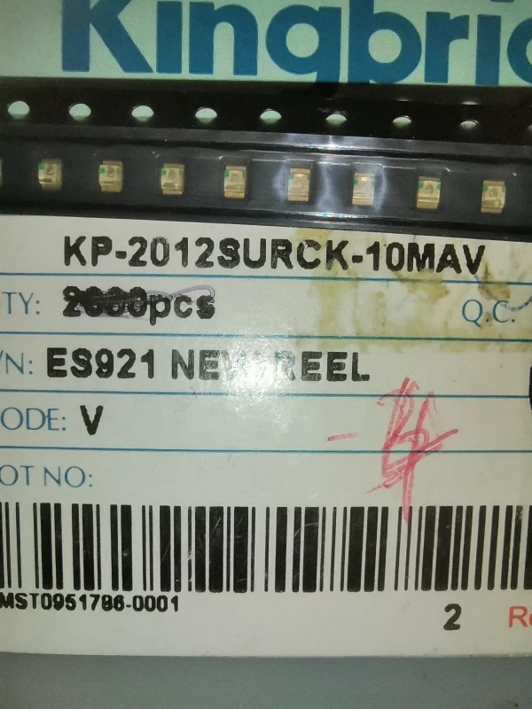 

50 шт./KP-2012SURCK-10MAV 0805 красный свет толщина 1,1 т светодиодные бусины высокой яркости