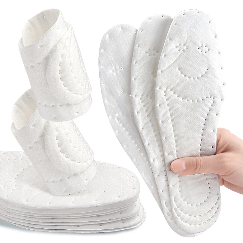 5 Pairs Disposable Insoles Thickened Shock-Absorbing Soft Sports Insoles Long Standing Sweat Absorbing Comfort Footbeds