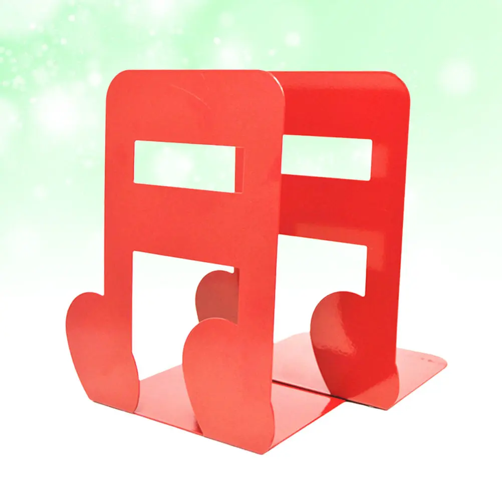 

Пара металлических подставок для книг в форме нот, нескользящие держатели для книг, подставки для DVD-дисков и журналов, настольные ограничители для книг в виде нот