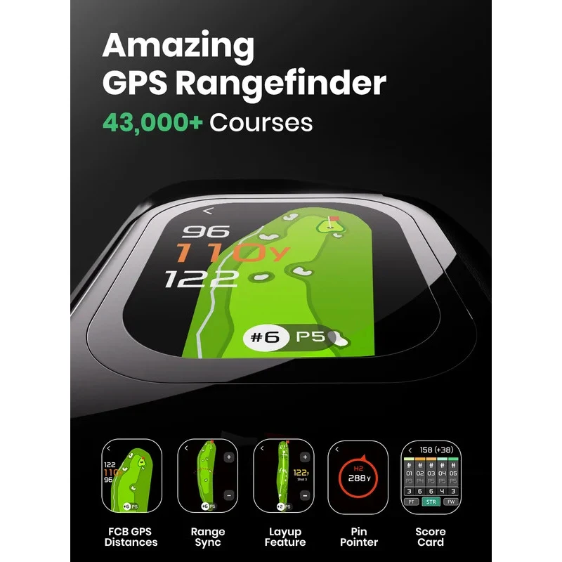 Rangefinder Touchscreen 00 Yards Range Finder Cours Red Green Display