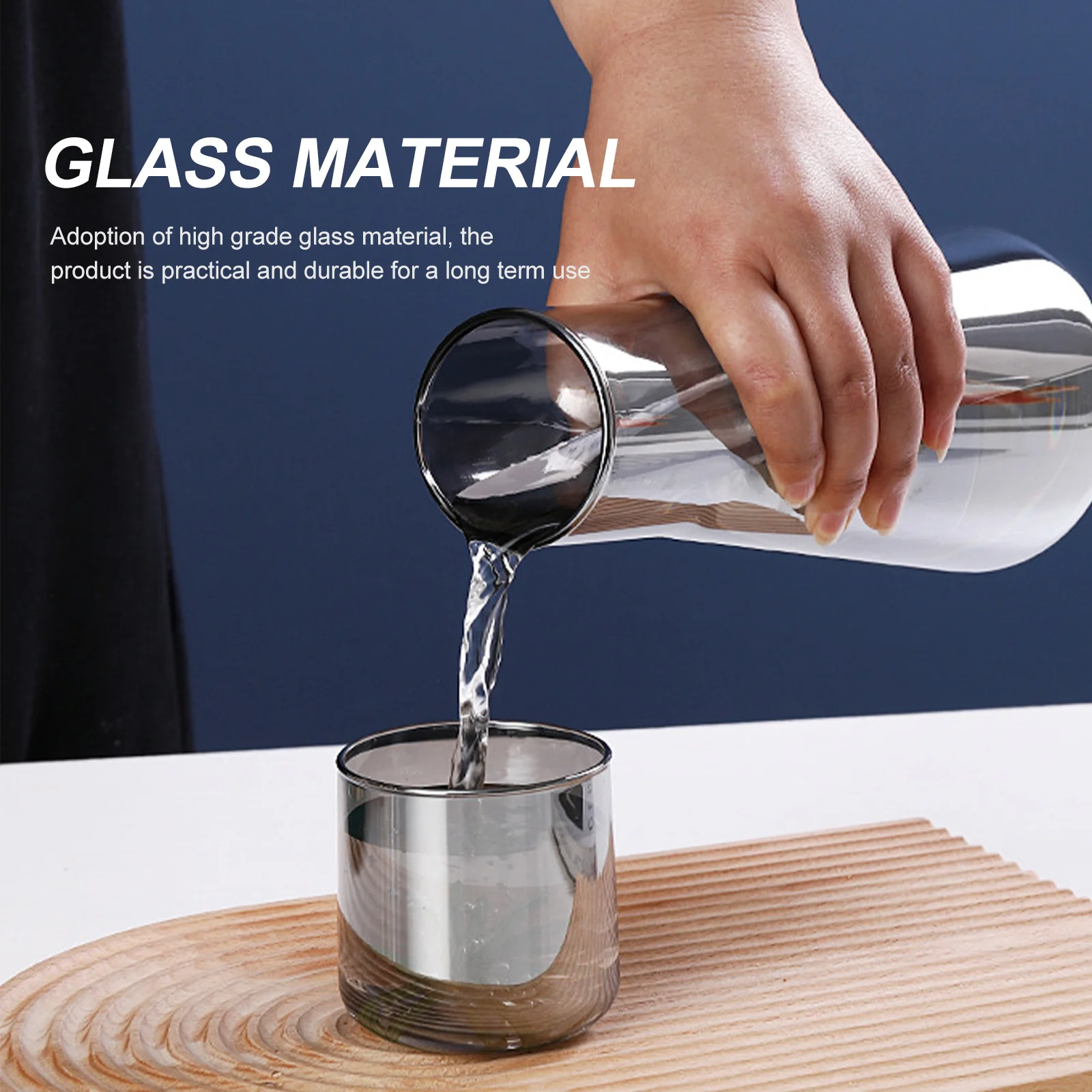 

1Set Cold Water Bottle Glass Thickened Large Capacity Jug for Home Office Party Tea Juice Glass Water Bottle