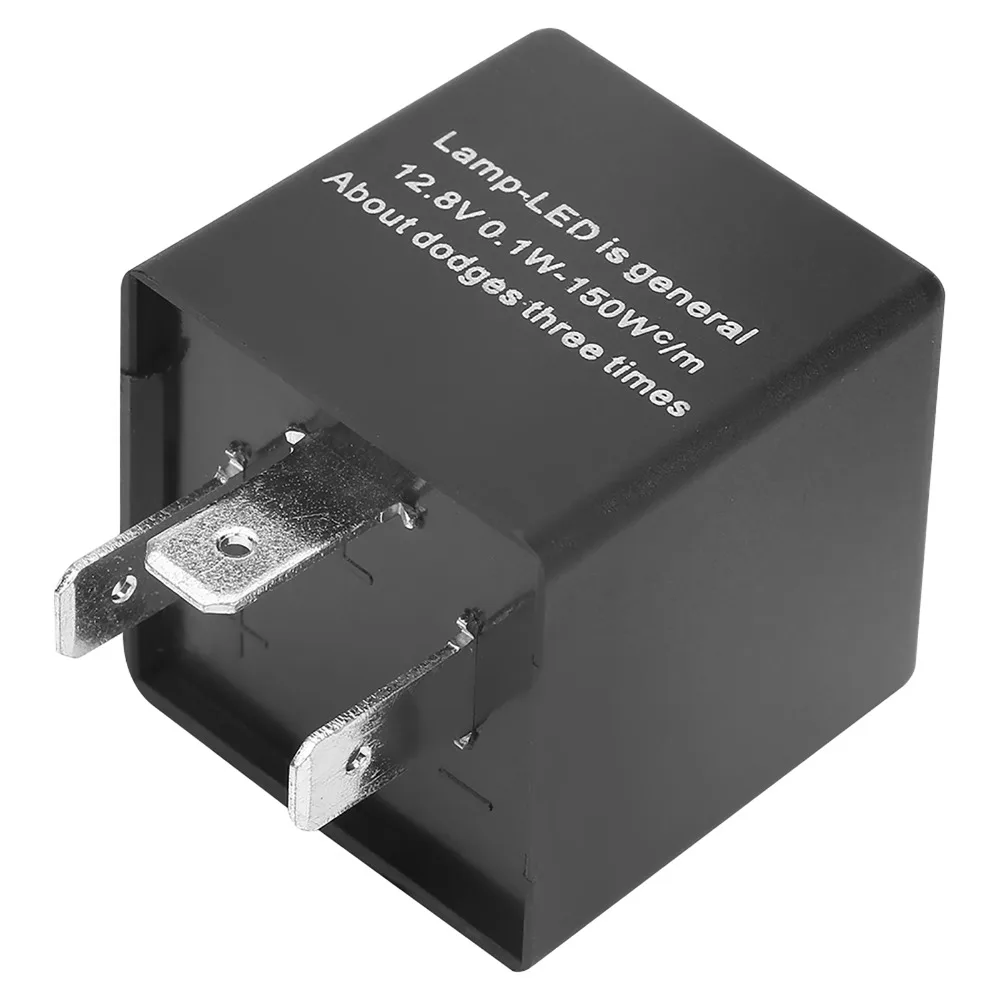 CF13 KT LED Flasher Relay 12.8 V 0.1W-150W Adjustable Flash Rate Adjustable Flasher 3‑Pin Flash Relay Turn Signal Lights