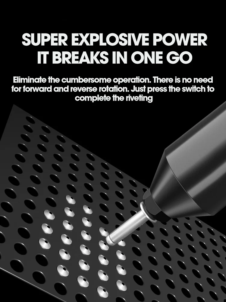 Self-locking Electric Rivet Nut Gun with Insert Thread Pull-out Riveting Mechanism, Suitable for Aluminum and Iron Nuts.