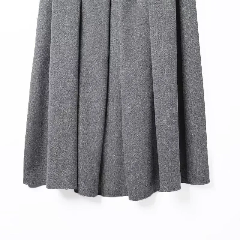 تنورة نسائية ريترو ميدي لعام 2025، Faldas Mujer De Moda، تنورة ذات ثنيات عالية الخصر على شكل حرف A، تنورة أنيقة وأنيقة بطيات