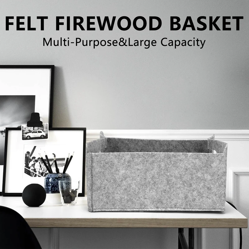 

AA58 2Pcs Felt Storage Basket/Bin with Handles, Collapsible & Convenient Storage Solution