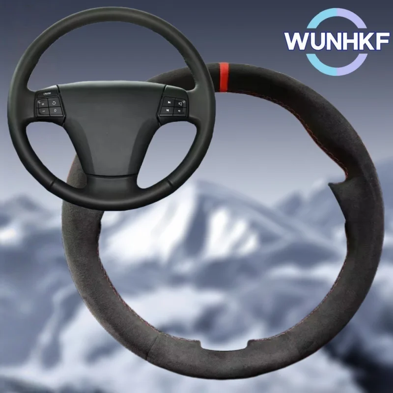 

Custom DIY Car Steering Wheel Cover For Volvo S40 2006-2012 V50 2005-2011 Warm Suede Steering Wrap Car Interior Accessories