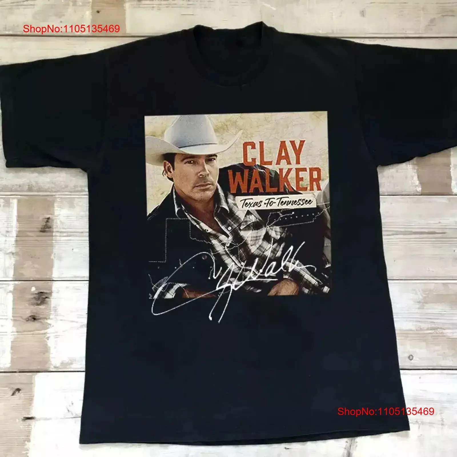 Clay Walker Concerts Live Tour Cotton T Shirt Full Size BL1384 vintage Washed Stretched designer clothes fashion homme