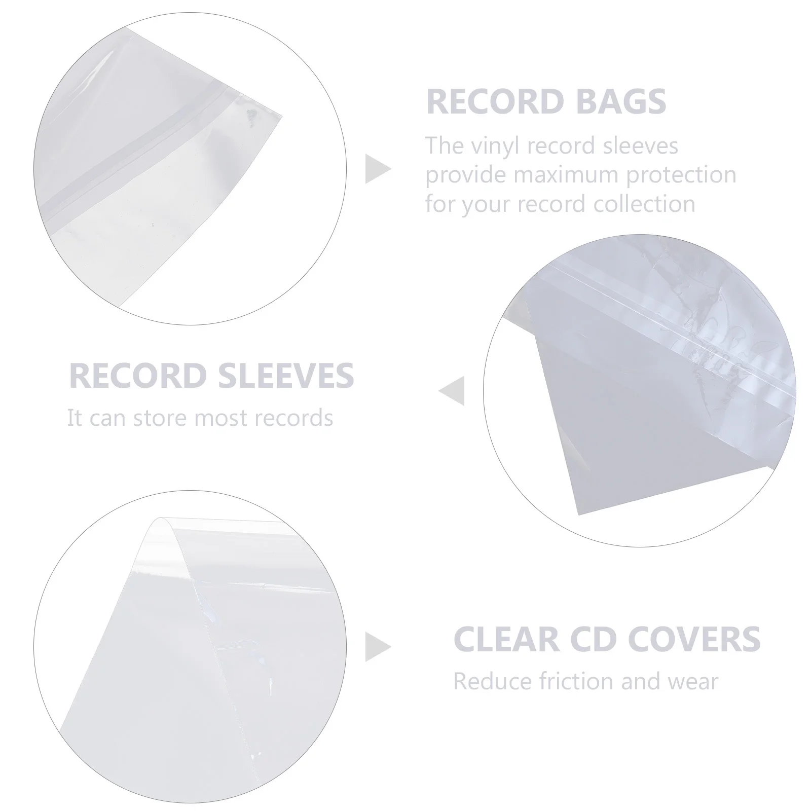 

50Pcs Vinyl Record Sleeves Clear Cd Covers Maximum Protection Storage Bags Vinyl Record Protector Clear Cd Covers