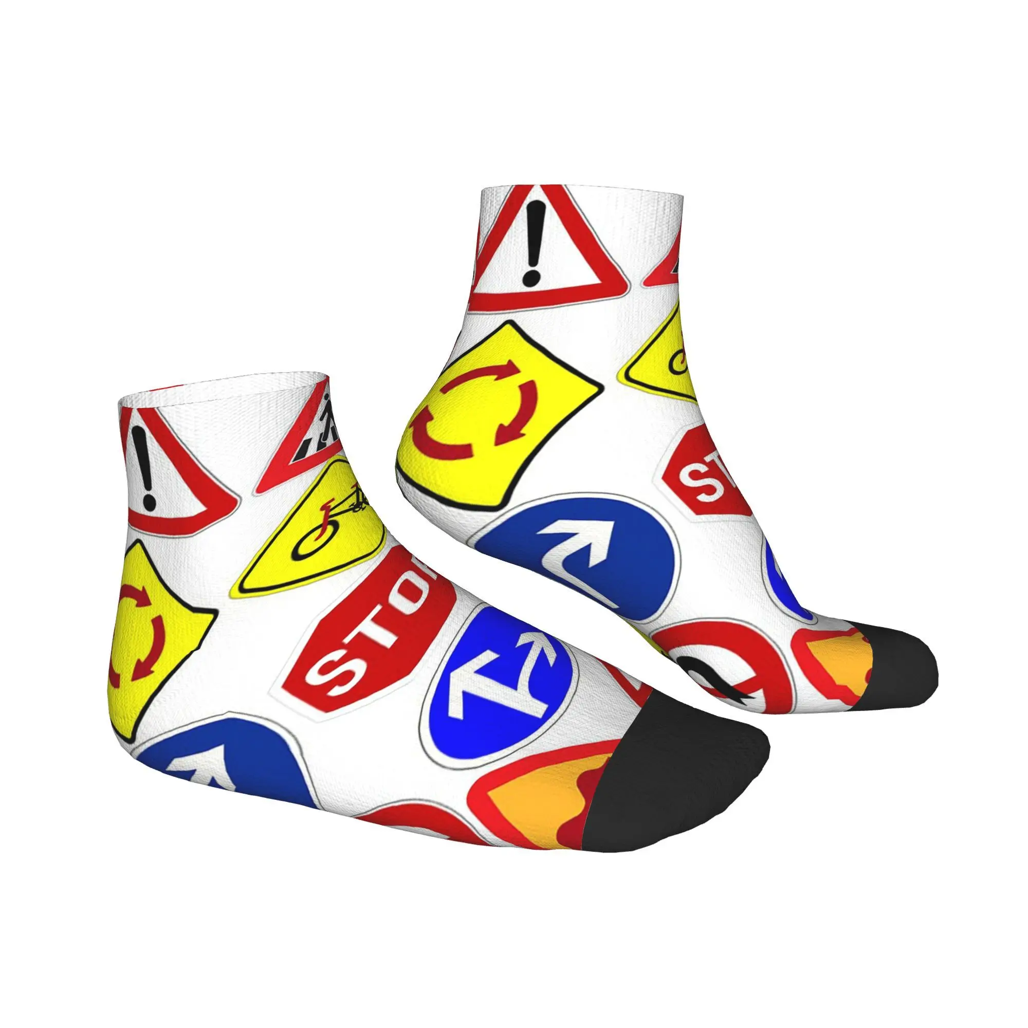 All Seasons Traffic signs  1 Socks Harajuku High Quality Sport Middle Tube Socks Soft Casual Stockings for Men Women Christmas