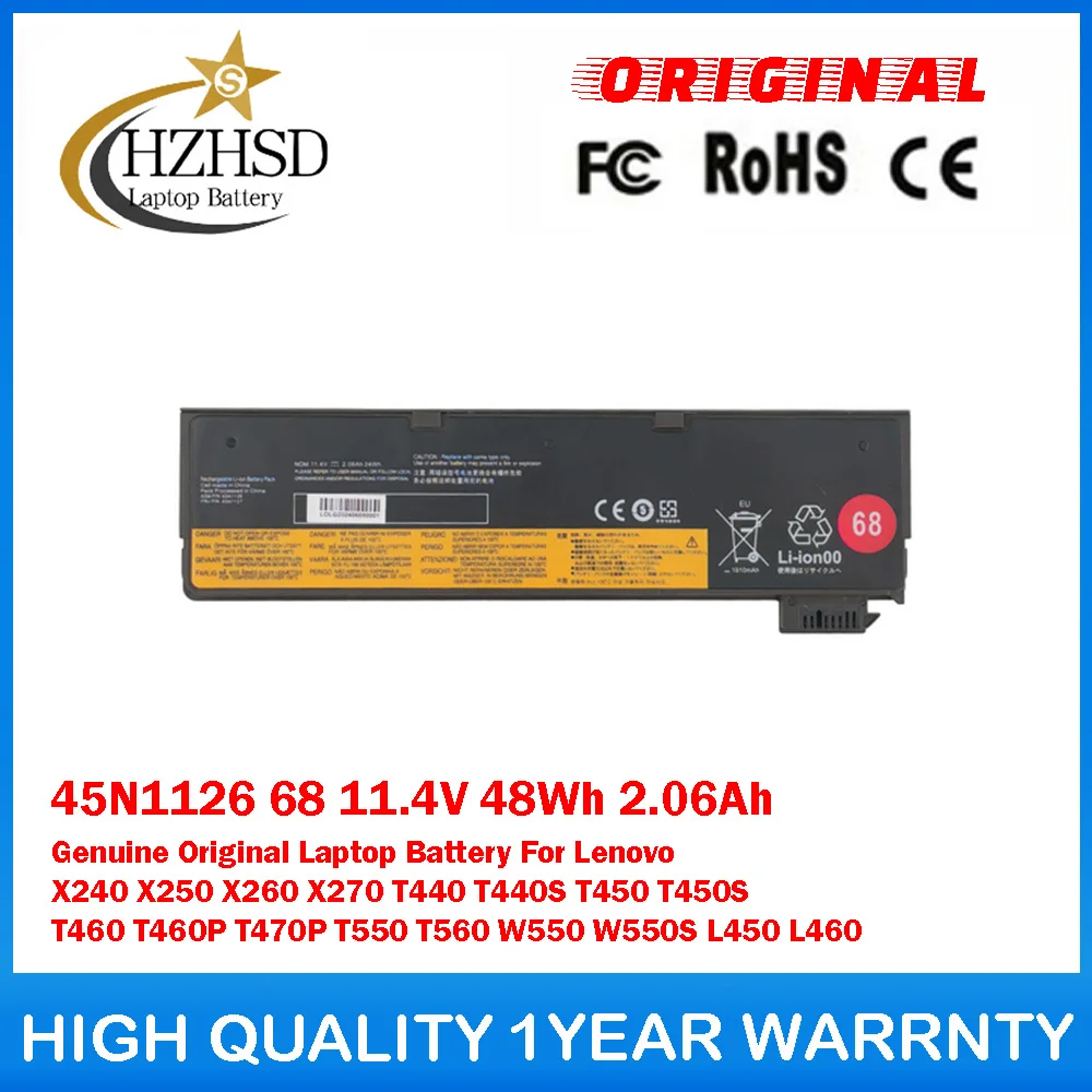 45N1126 68 11.4V 48Wh 2.06Ah Genuine Original Laptop Battery For Lenovo X240 X250 X260 X270 T440 T440S T450 T450S T460 T550 T560