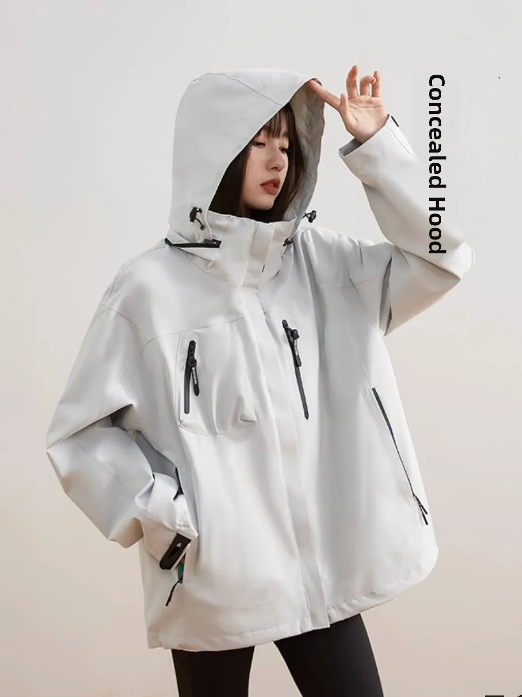 

Outdoor Loose Spring Autumn Men's Jaet Windproof Waterproof Hiking Climbing Workwear Functional Coat Youth Trendy Long Sve