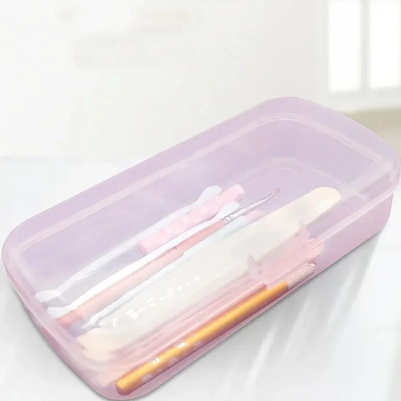 Nail Art Tool Sterilisation stablett klar staub dicht Organizer Aufbewahrung koffer Desinfektion sbox für Maniküre Werkzeug Pinzette Salon