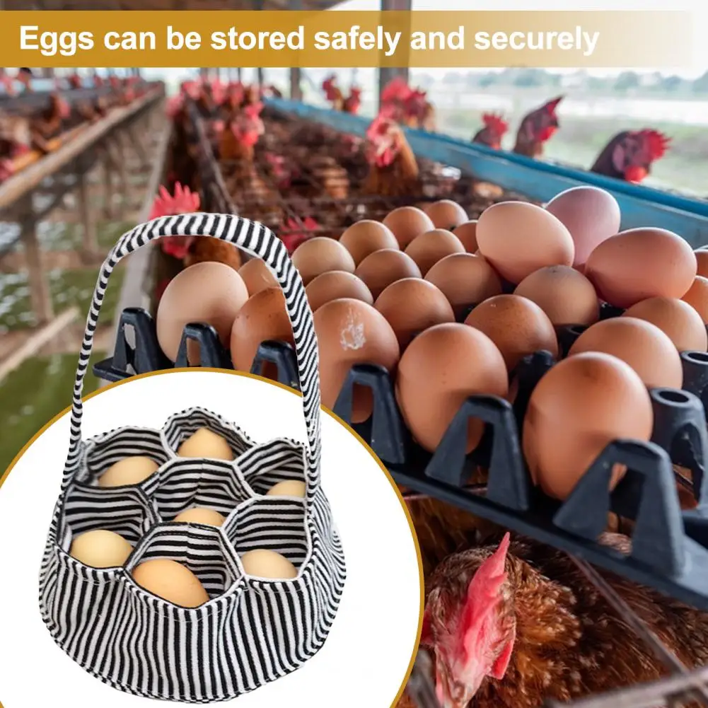 

Canvas Egg Basket Egg Storage Basket Capacity Egg Collection Basket with Chicken Print Durable Farmhouse Handbag for Easy Egg