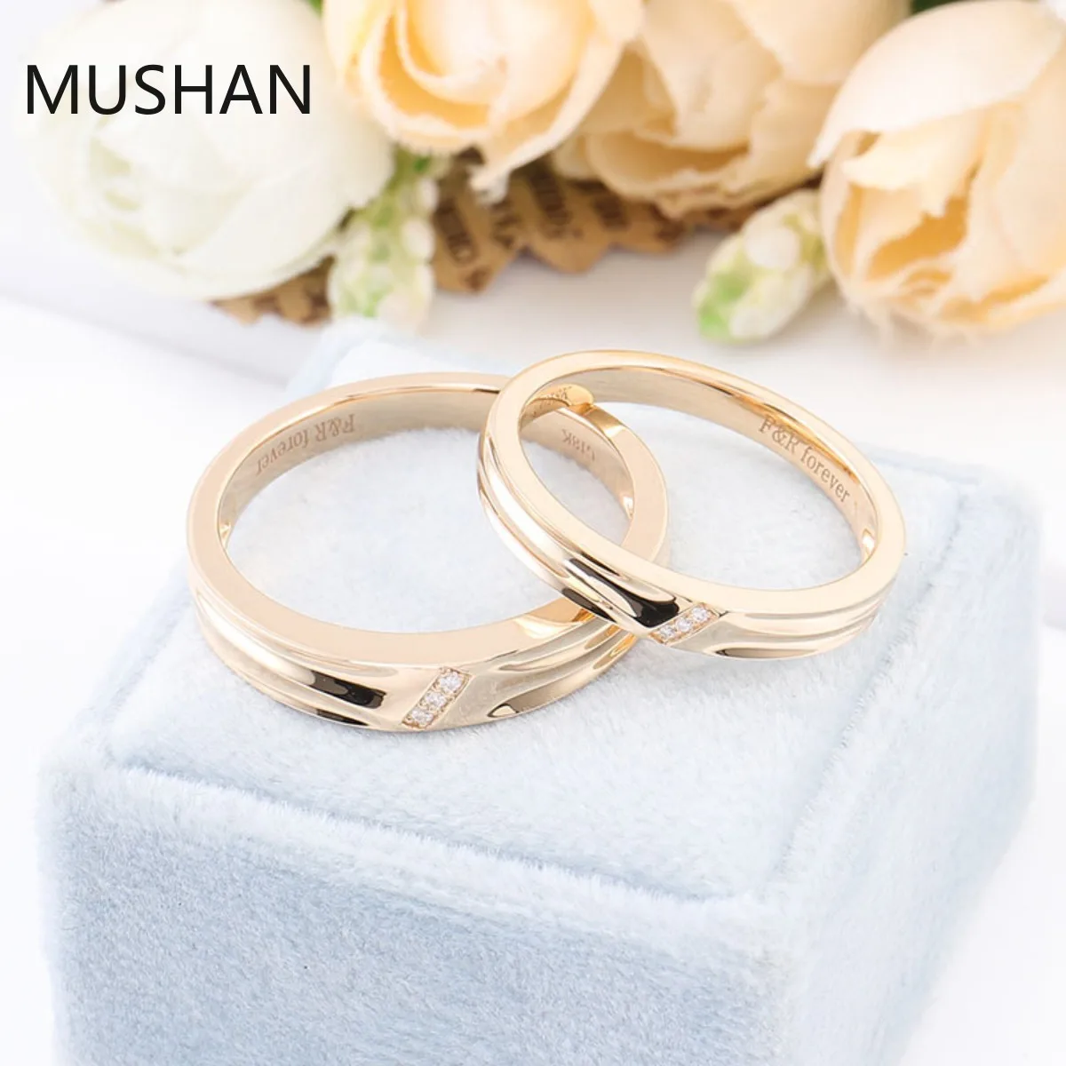 MUSHAN Luxury Custom 14K 18K Gold Rings Band Jewelry With Moissanite Diamond Lab Grown Gemstones Diamond Wedding Ring For Women