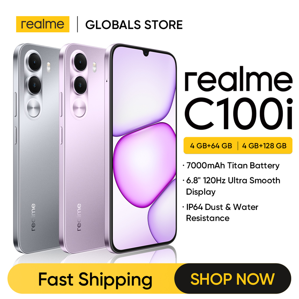  realme C100i Smartphone 7000mAh Battery 15W Charge 6.8" 120Hz LCD Display IP64 NFC UNISOC T7250 Chipset 
