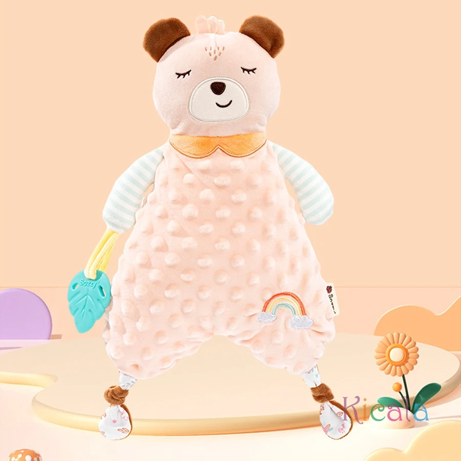 新生児用ぬいぐるみ、かわいい動物の毛布、ライオン、ゾウ、安心毛布、ベビーギフト