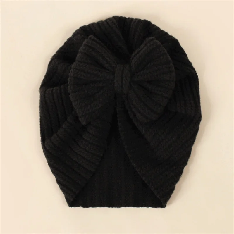 Chapéu Turbante com Grande Bowknot, Boné De Malha, Gorro Bonnet, Chapéus Do Bebê Do Hospital, Headwraps Knot para Crianças e Bebês, Bonito