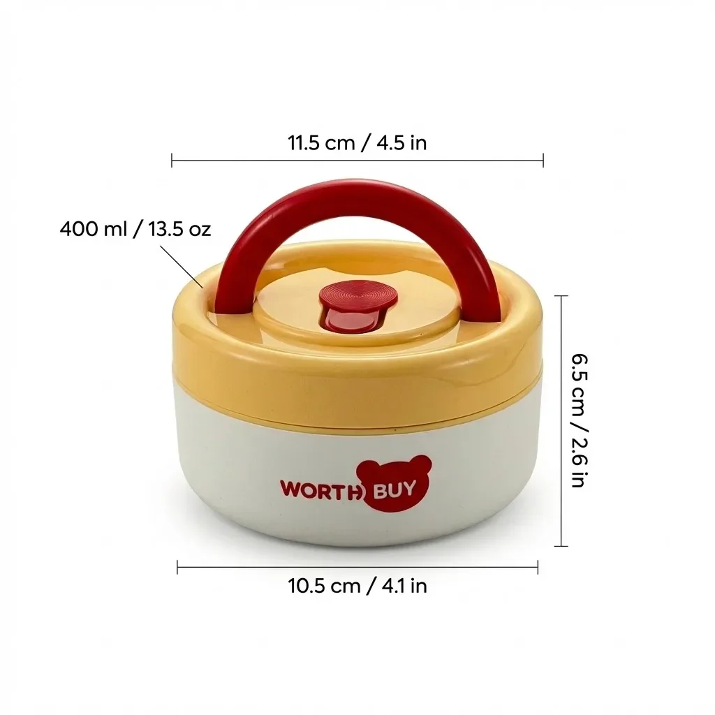 Leuke, geïsoleerde lunchbox van 304 roestvrij staal, ideaal voor kinderen en studenten. Draagbare voedselcontainer voor fruit en salades, met handvat en geschikt voor gebruik in de magnetron.