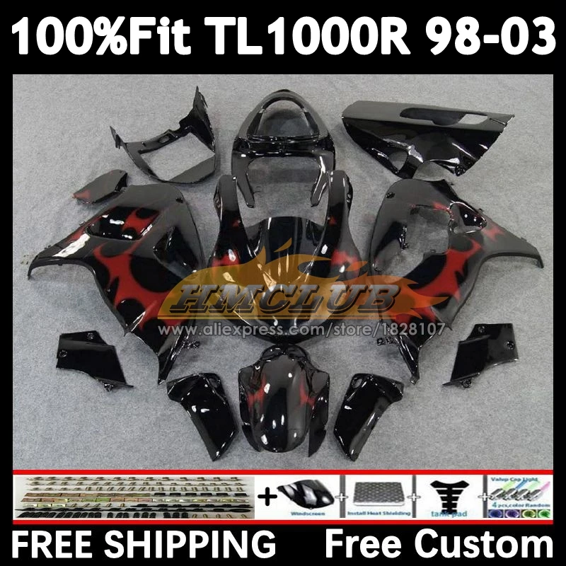 Injection For SUZUKI red flames TL 1000 R 1000R 98 99 01 02 03 34No.17 TL1000 R TL1000R 1998 1999 2000 2001 2002 2003 Fairing