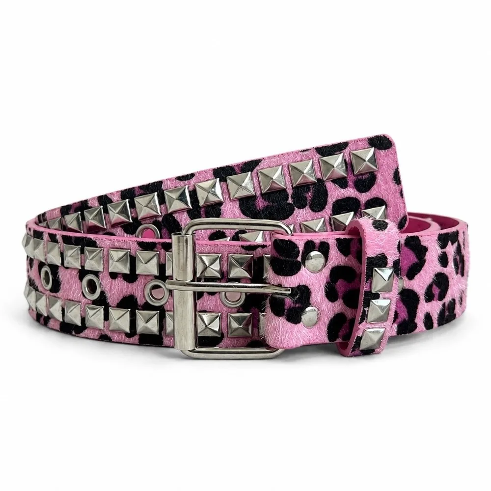Rock Adjustable Studded Punk Belt Studded Pin Buckle Pyramid Spike Belt Spike PU Leather Belt For Women Men