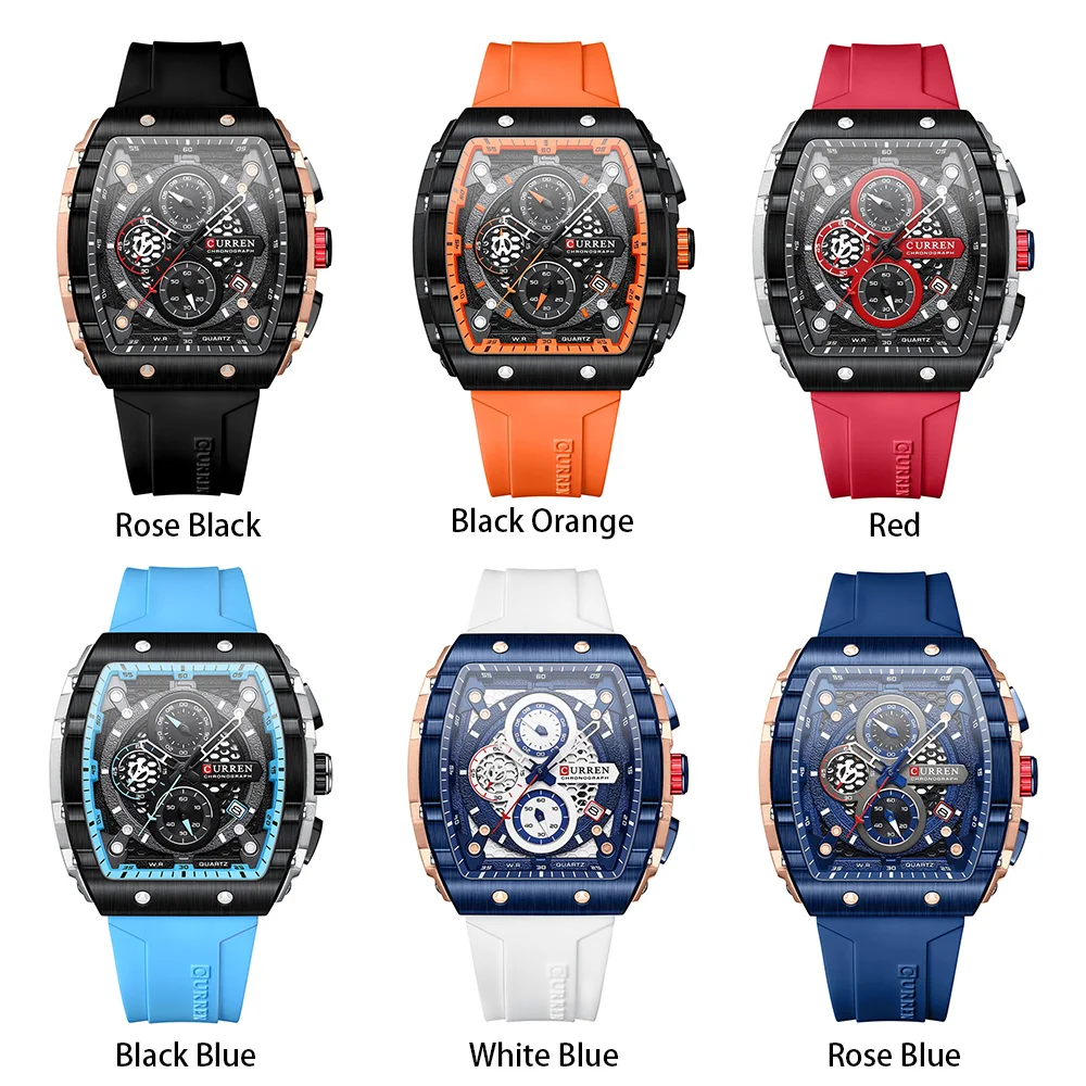 Curren 8442 Men Watch Date Business  Quartz Casual Wristwatch 6-Hand Chronograph Luxury Fashion  Relogio Masculino