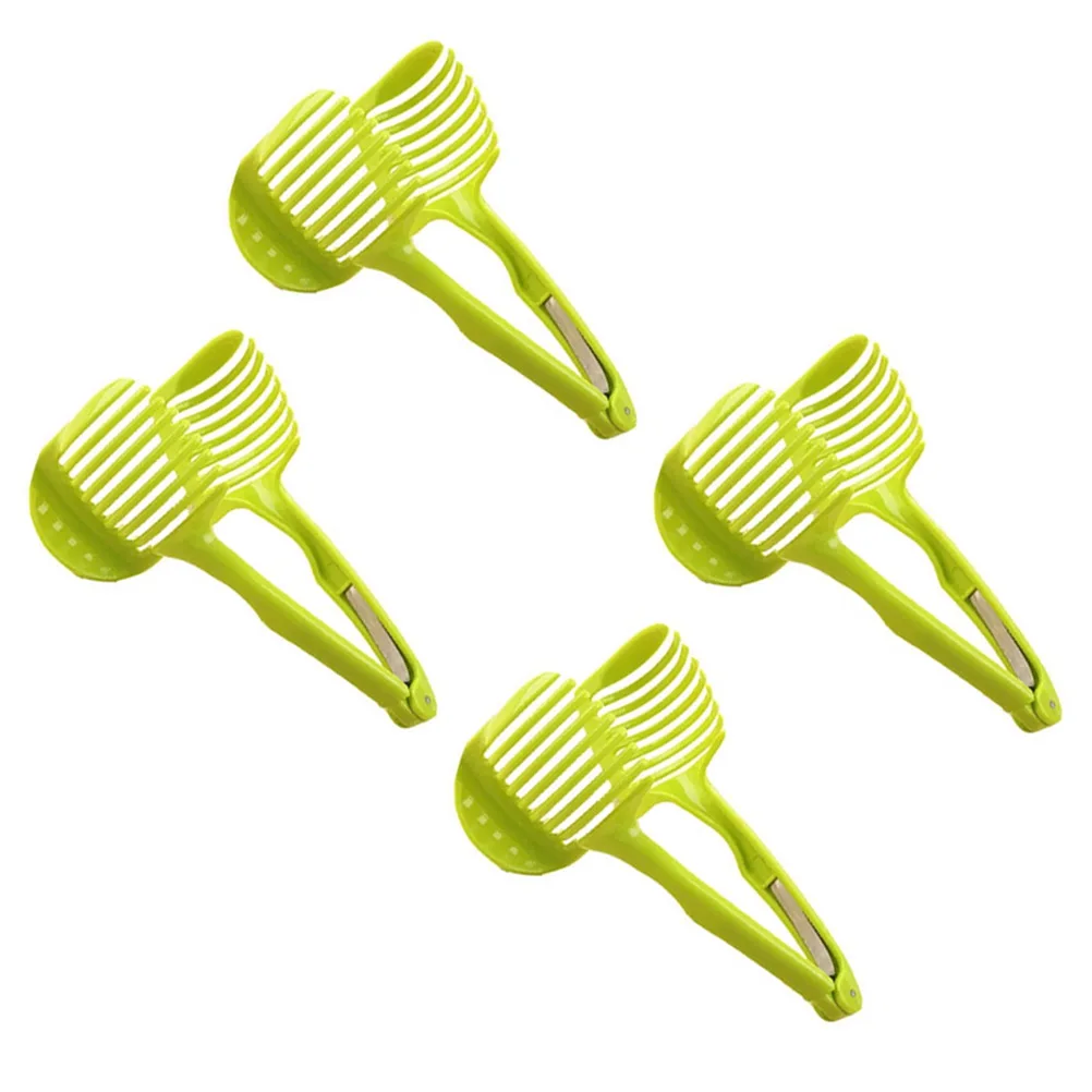 

4 pcs Premium Vegetable Slicer Clamp Manual Tomato Round Food Tool Stainless Steel Quick Safe Multifunctional